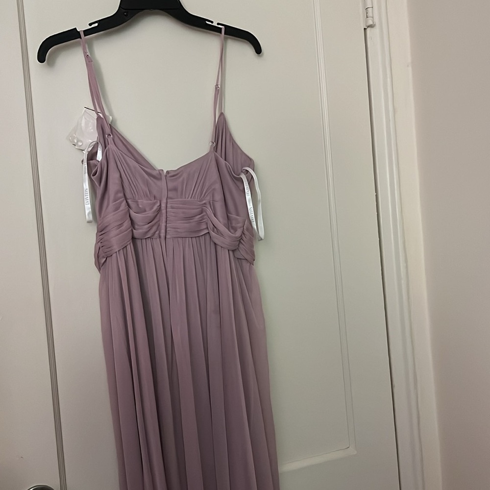 NWT david's bridal quartz v neck mesh gown with slit size: 14 - Picture 6 of 8